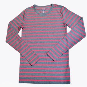 Gap Gray Pink Stripe Long Sleeve Shirt